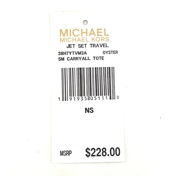 Michael Kors Jet Set Oyster Sm Carryall Tote W/ Allover Embossed 'MK' Signature - Picture 12 of 16